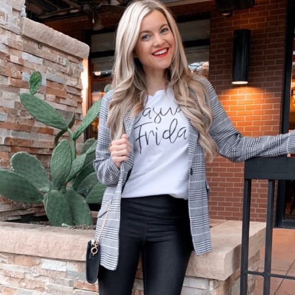 “Casual Friday" White Graphic Tee